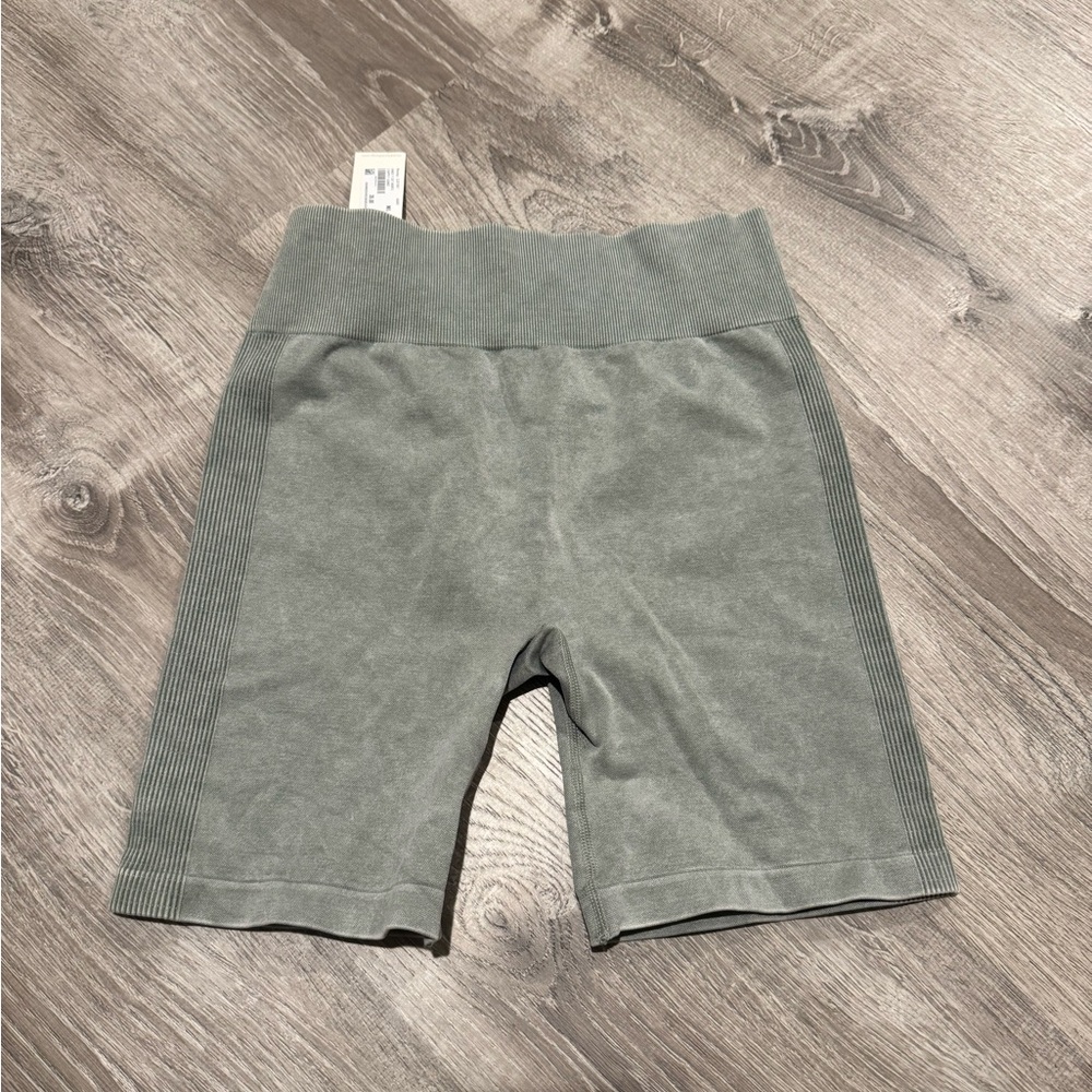 Z Supply green acid watch biker shorts